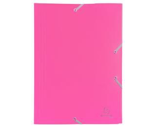 Chemise à élastique 3 rabats Polypropylène 4/10e Opaque Eco - A4 - Fuchsia