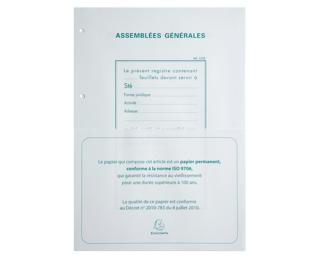 Recharge A4 pour reliures registres - 100 feuillets perforation 4 trous - Blanc