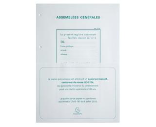 Recharge A4 pour reliures registres - 100 feuillets perforation 4 trous - Blanc