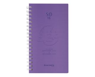 Agenda de poche SAD 16S Linicolor 9 x 16 cm Semainier Septembre 2025 à Décembre 2026 - 16 mois. - Violet