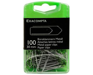 Exacompta Metal Paper Clips, 30mm (Box of 100) 