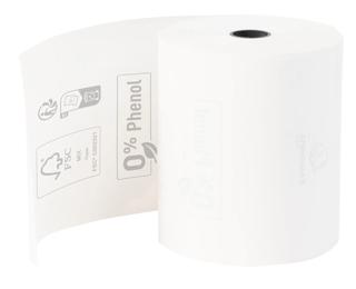 Bobine pour tickets de caisse 80x70m - 72m - 1 pli thermique 48m2 sans Phenol. - Blanc
