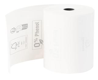 Bobine pour tickets de caisse 80x70m - 72m - 1 pli thermique 48m2 sans Phenol. - Blanc