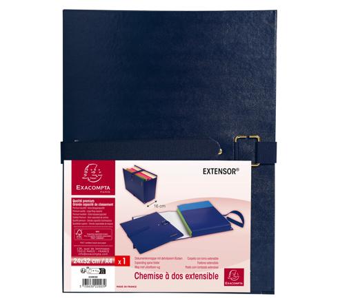 Chemise à Sangle EXACOMPTA Extensor - Bleu- Largeur Max 16 Cm P 191100