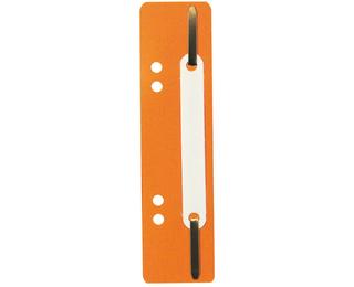 Einhängeheftstreifen aus PP mit Doppellochung, Deckleiste aus Kunststoff für Dokumente im Format DIN A4, 35x150mm - Orange