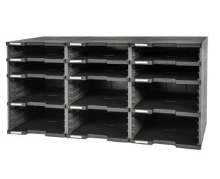 Module de classement Modulodoc - set 12 cases sans tiroirs Ecoblack - Gris foncé