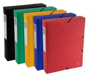 Exacompta Scotten Elasticated Filing Box (60mm Spine) - Assorted colours