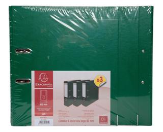 Set mit 3 Ordnern A4, Rückenbreite 80mm, Prem'Touch-Mechanik - Dunkelgrün