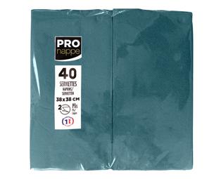 Paquet de 40 serviettes micro gaufrées ouate 2 plis - pliées 1/8