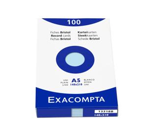 Étui de 100 fiches - bristol uni non perforé 148x210mm 