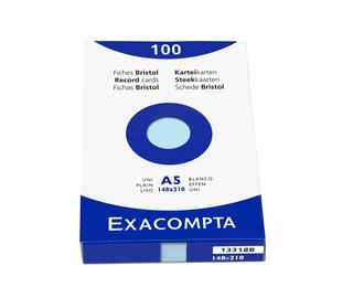 Étui de 100 fiches - bristol uni non perforé 148x210mm 
