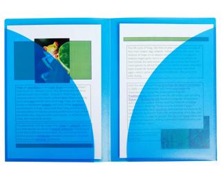 Präsentationsmappe mit doppelter Innentasche aus PP 400µ, für Format DIN A4 - Blau