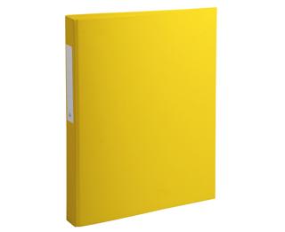 Classeur rembordé polypropylène 2 anneaux ronds de 25mm sur 3eme de couverture - Jaune