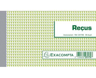 Doorschrijfpapier Ontvangstbewijzen 10,5x18cm - 50 bladen dupli - in folie per 5