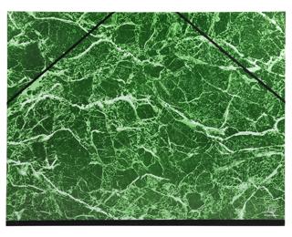 Tekenmap gemarmerd vernist papier met elastieken 52x67 - Raisin - Groen
