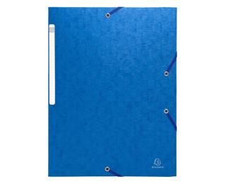 Cartella 3 lembi con elastici Maxi capacity cartoncino goffrato 425g/mq Scotten - A4 - Blu