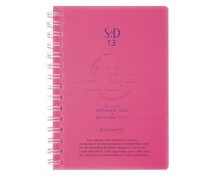 Agenda de poche SAD 13S Linicolor 9 x 13 cm Semainier Septembre 2026 à Décembre 2027 - 16 mois - Rose