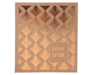 Livre d'or 140 pages tranche or - Format 21x19cm - PALMYRE - Nude palmier