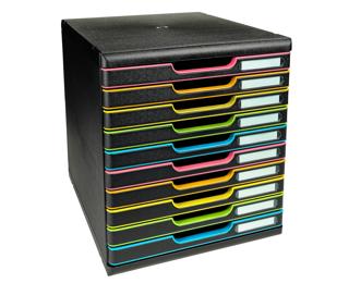 Cassettiera Modulo Black Office 10 cassetti chiusi 
