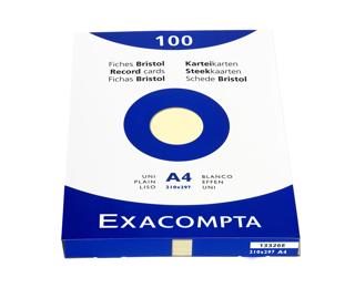 Étui de 100 fiches - bristol uni non perforé 210x297mm 