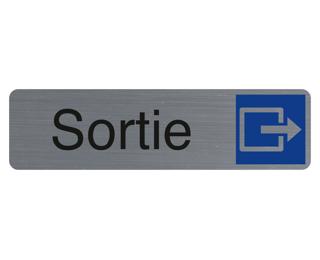 Selbstklebendes Türschild Ausgang FR - Grau