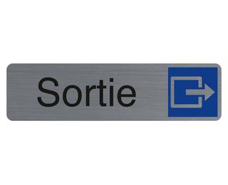Plaque adhésive imitation aluminium Sortie 16,5X4,4 cm - Gris