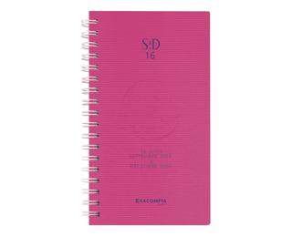 Agenda de poche SAD 16S Linicolor 9 x 16 cm Semainier Septembre 2025 à Décembre 2026 - 16 mois. - Rose