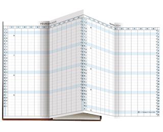 Recharge Agenda de poche Exaplan 17 accordéon 8 x 17,5 cm Planning mensuel Janvier à Décembre 2027