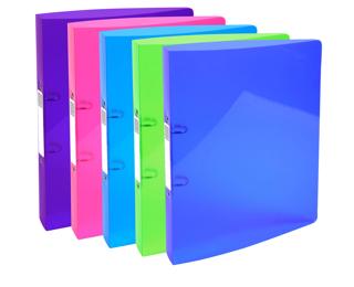 Mittelfestes Ringbuch 2 Ringe, aus Polypropylen 700µ, Iderama PP- A4 Maxi - Farben sortiert