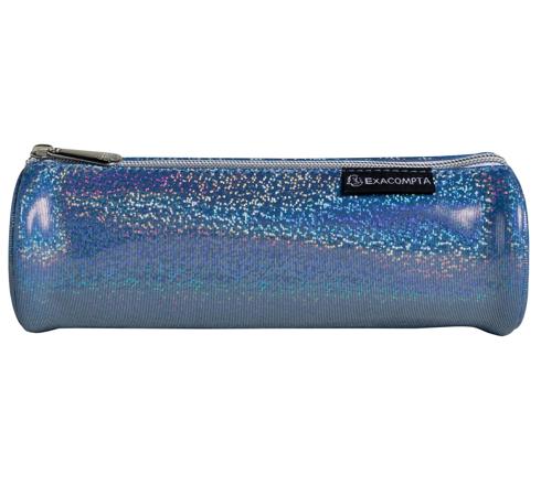 Exacompta - Lot De 6 Trousses Scolaires 2 Compartiments Avec Fermeture Éclair Métal - Polyester Résistant - 22x9x6 Cm - Bleu, Noir, Rose, Rouge