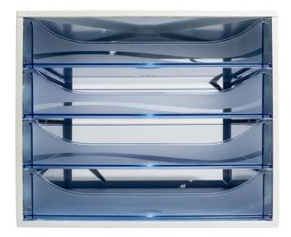 Module de classement Ecobox Linicolor 4 tiroirs - Bleu glacé