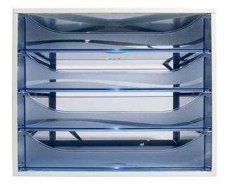 ECOBOX Schubladenbox mit 4 Schubladen - Eisblau