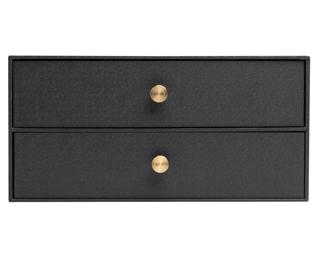 Schubladenbox, 2 Schubladen, 17x35,5x27 cm für DIN A4 Maxi, Office by me - Schwarz