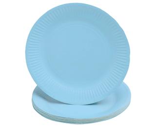 20 round cardboard plates, Ø 23 cm - Sky Blue