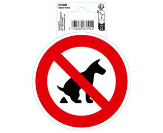 Panneau PVC adhésif antidérapant Déjéctions canines int. 10cm - Rouge