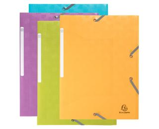 Chemise à élastique 3 rabats polypropylène recyclé Pop'N Co - Couleurs assorties