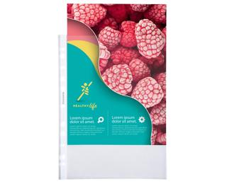 Sachet de 100 pochettes perforées polypropylène grainé Qualité + - A4 