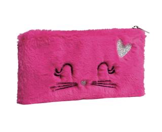Fourre-tout plat Fourrure 22 x 11 cm - Fuchsia