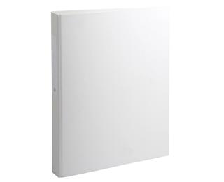 Classeur rembordé polypropylène 2 anneaux ronds de 25mm sur 3eme de couverture - Blanc