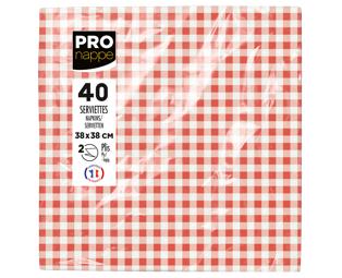 Paquet de 40 serviettes micro-gaufrées ouate décorées 2 plis - 38x40 cm