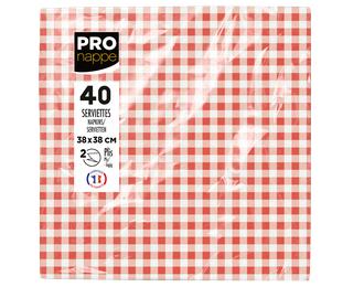 Paquet de 40 serviettes micro-gaufrées ouate décorées 2 plis - 38x40 cm 