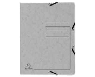 Chemise à élastique 3 rabats carte lustrée 355gm2 - A4 - Gris