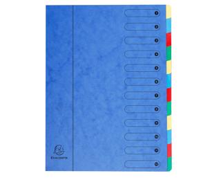 Trieur extensible Harmonika sans élastique fenêtres imprimées 12 compartiments - A4 - Bleu