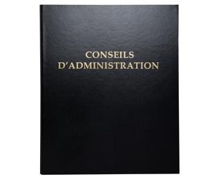 Reliure registre 32x26cm 4 anneaux avec recharge 100 feuillets - Conseils d'administration - Noir
