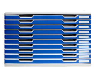 Module de classement Modulo Office 10 tiroirs A3 - Bleu