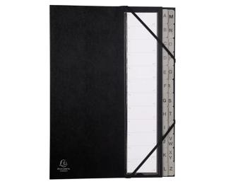 Trieur rigide Ordonator alphabétique dos extensible 24 compartiments A à Z - Noir