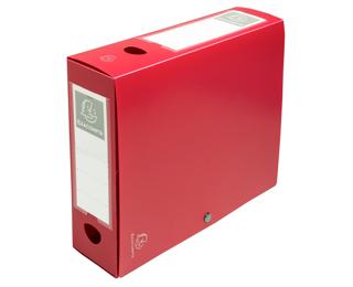 Archivbox mit Druckknopf, PP 700µ, Rückenbreite 80mm, 25x33cm für DIN A4, Opak - Rot