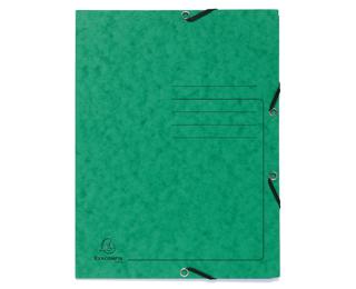 Cartella 3 lembi con elastici cartoncino lustré 355g/mq - A4 - Verde