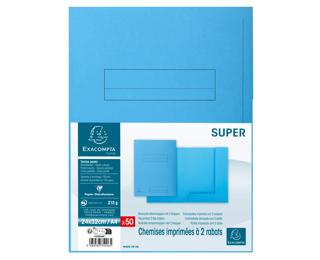 Paquet de 50 chemises imprimées 2 rabats SUPER 210 - 24x32cm 