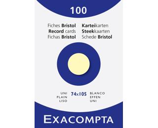 Étui de 100 fiches - bristol uni non perforé 74x105mm - Jaune